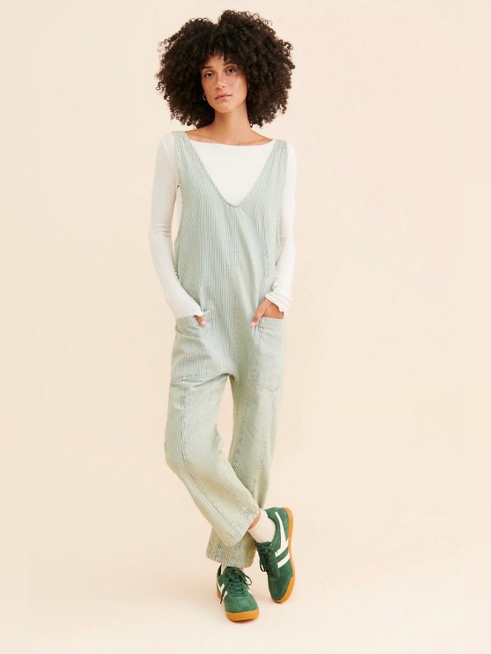 Free People We The Free High Roller Railroad Jumpsuit Sz XS